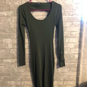 Olive green sweater dress